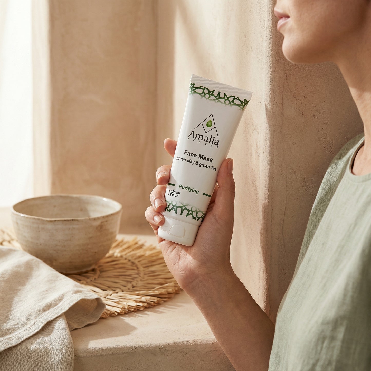 Amalia Beauty Green Tea & Green Clay Face Mask 125ml
