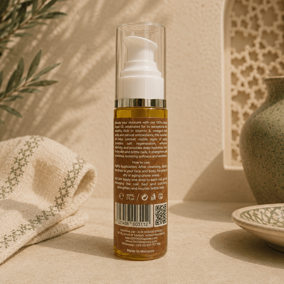 Skincare bottle with pump on a neutral background